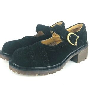 Dr. Martens | Black Suede Mary Janes